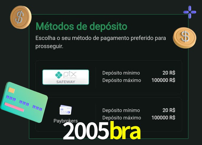 O cassino 2005bra oferece uma grande variedade de métodos de pagamento